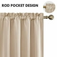 thumbnail image 4 of DWCN Blackout Curtains Room Darkening Thermal Insulated Bedroom Curtains Window Curtain Panels, 52 x 63 inches Long, Set of 2 Beige Rod Pocket Drapes, 4 of 5