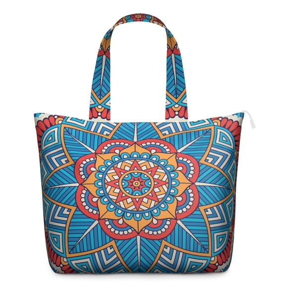 Sac de Voyage Mala Bohème Abstrait, Duffel Coloré Psychédélique avec Motif Artistique de Méditation, Concentré sur l'Énergie Zen Guérissante