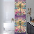 thumbnail image 3 of Window Privacy Film Purple Dragonfly Stained Glass Window Film Decorative Sun Block Window Cover Colorful Flowers Watercolor Chic Floral Plant Window Clings Static Sticker for Bathroom 23.6"x78.7", 3 of 7