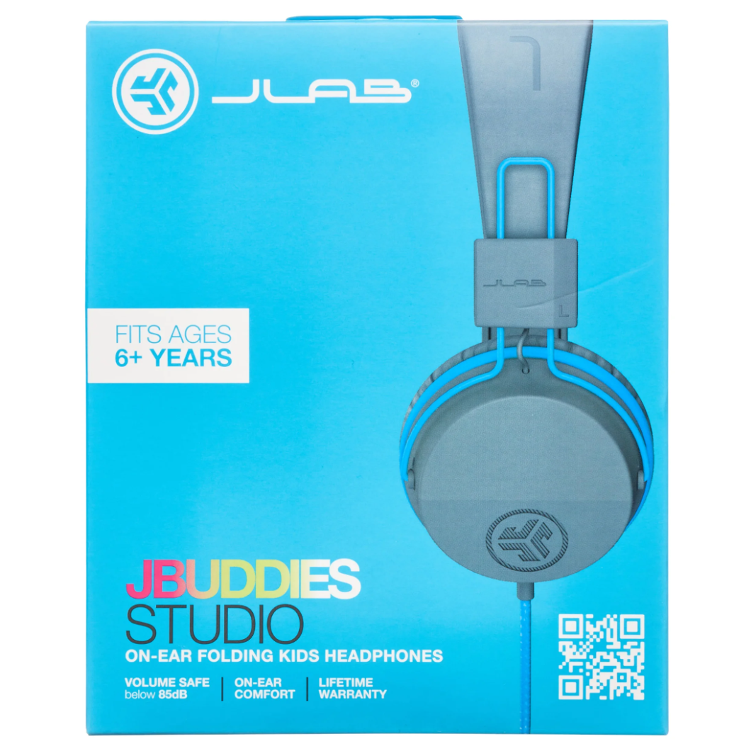 JLab JBuddies Studio On-Ear Kids Headphones, Grey/Blue photo 3