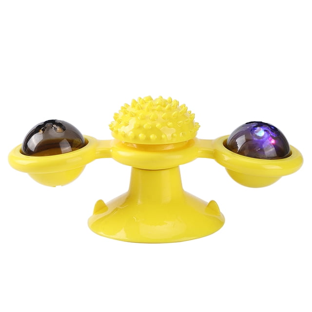 Jouet de Chat, Tourne-Disque Moulin à Vent Jouet pour Animaux de Compagnie, Brosse à Cheveux pour Animaux de Compagnie Jouet pour Chat Moulin à Vent Jouet pour Animaux de Compagnie Jouet pour Chat Brosse pour Chat Jaune