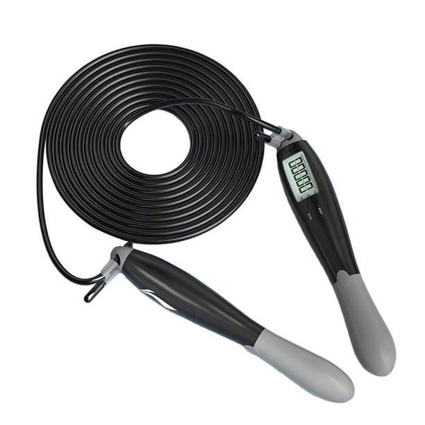 Cuerda para saltar, cuerda para saltar para Fitness, cuerda para saltar inteligente ajustable, cuerda para saltar para entrenamiento en interiores, Negro