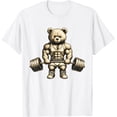 thumbnail image 1 of Camiseta divertida para levantamiento de pesas de oso de peluche, gimnasio, entrenamiento, animal, 1 of 2