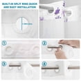 thumbnail image 3 of No Hook Shower Curtain with Built-in Rings - Purple Lavender Floral Washable Waterproof Fabric Bathroom Curtains for Hotel,Rentals, 66 X 72 Inch Long , Rustic Plants, 3 of 9