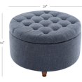thumbnail image 3 of Wovenbyrd Classic Button Tufted Storage Ottoman Footstool with Lift Off Lid, Boucle Performance Fabric, 3 of 19