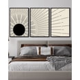 thumbnail image 5 of SHENIFY Boho Sun Wall Art 16x24in3pcs Black Framed Black Lines Warm Minimalist Bohemain Wall Printing Prints Decor, 5 of 5