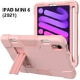 thumbnail image 7 of Dteck Case for Apple iPad mini 6th Generation 2021 8.3-inch,Shockproof Rubber 3-layer Protection Heavy Duty Armor Hybrid Drop-Proof Kickstand Protector Cover for iPad mini 6,Rosegold, 7 of 7