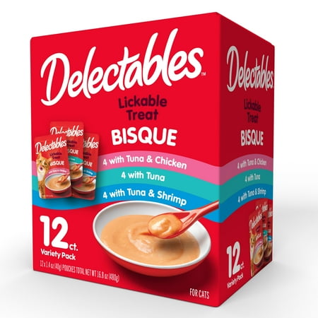 UPC: 0032700154691 | Delectables Bisque Lickable Wet Cat Treats Variety Pack  1.4 oz. (12 Count)