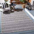 thumbnail image 2 of SAFAVIEH Courtyard Everette Geometric Striped Indoor/Outdoor Area Rug, 5'3" x 7'7", Black/Grey, 2 of 14