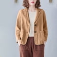 thumbnail image 2 of Three Quarter Sleeve Cotton And Linen Small Suit Short Coat Autumn New Women's Thin Linen Small Cardigan Top For Women, 2 of 4