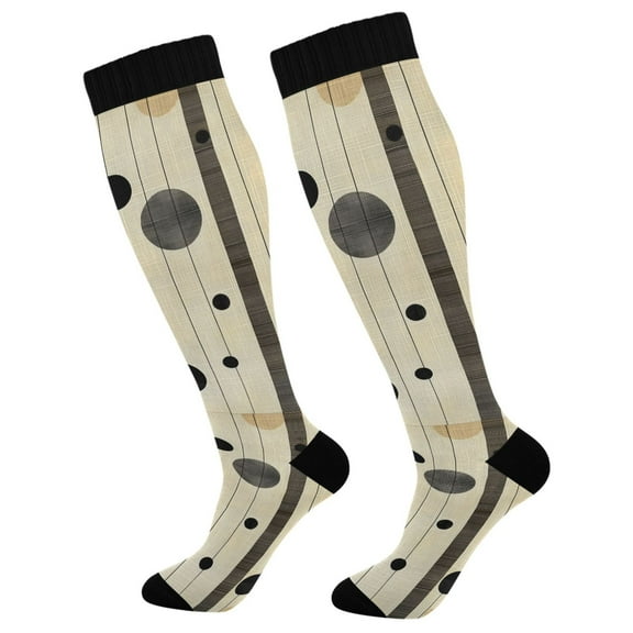 FORMRS Womens Knee High Socks Casual Long Thick Travel Daily Wear, 1 Pair, Stripes Pattern