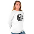 thumbnail image 4 of Floral Yin Yang Symbolic Spiritual Women's Long Sleeve T Shirt Brisco Brands S, 4 of 6