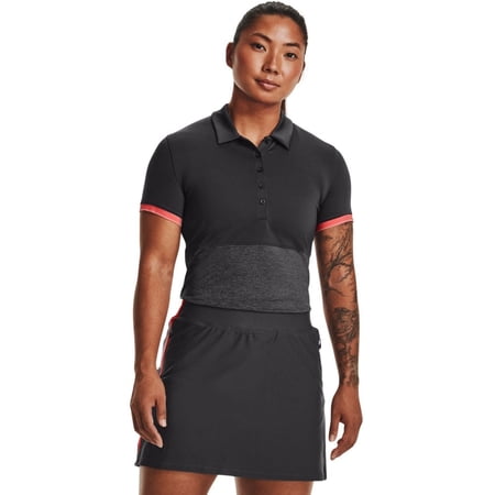 Under Armour Women's Zing Dot Print Colorblock Golf Polo Grey Xl