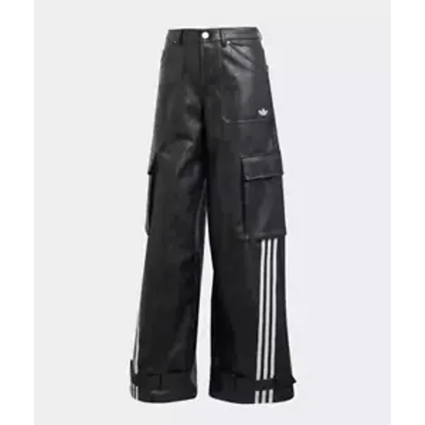 adidas Adilenium Season 3 Vintage Women Faux Leather Pants Casual