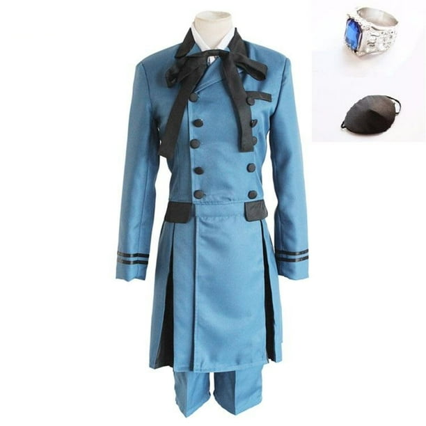 Disfraz de Anime Black Butler Ciel Phantomhive, uniforme de circo, traje masculino, peluca, zapatos para adultos, fiesta de Halloween