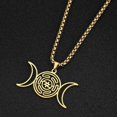 thumbnail image 1 of Divination Hekate Wheel Altar Necklaces for Women Witch Wicca Sun Triple Moon Goddess Stainless Steel Gothic Necklace Jewelry, 1 of 5