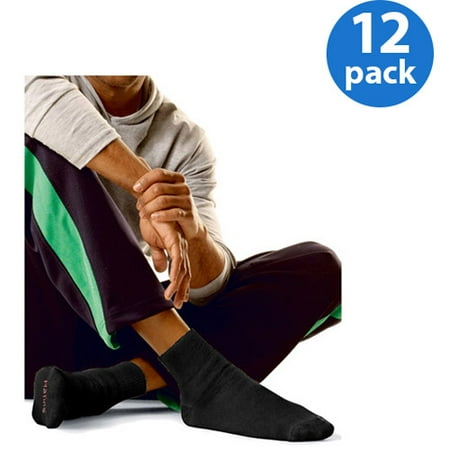 Hanes Men's Cushion FreshIQ Ankle Socks, 12-Pack