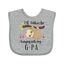 Inktastic Sloth I'd Rather Be Hanging with G-pa Boys or Girls Baby Bib