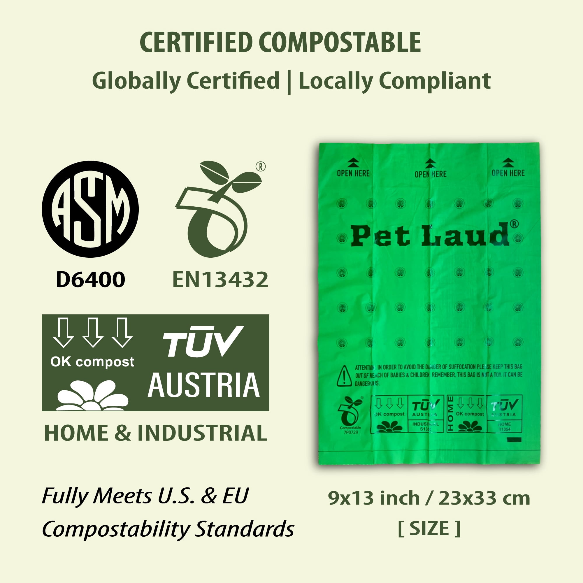 PetLaud Compostable Dog Poop Bags, 240 Count, Plastic-Free, Leakproof, Non-toxic
