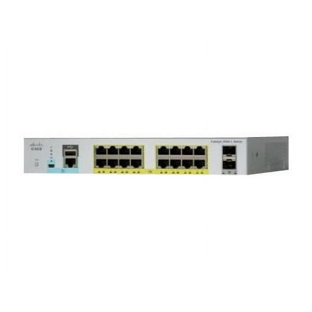 Cisco Catalyst 2960L-16PS-LL - Commutateur - Géré - 16 x 10/100/1000 + 2 x Gigabits SFP (liaison montante) - bureau, montage en rack - poe+ (120 W)