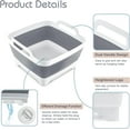 thumbnail image 4 of 2.4 Gal(9L) Collapsible Dish Basin with Drain Plug, Space Saving Outdoor Multiuse Foldable Sink Tub, Dishpan, Kitchen Storage Tray for Camping, Vegetable Washing, RV (Gray), 4 of 7