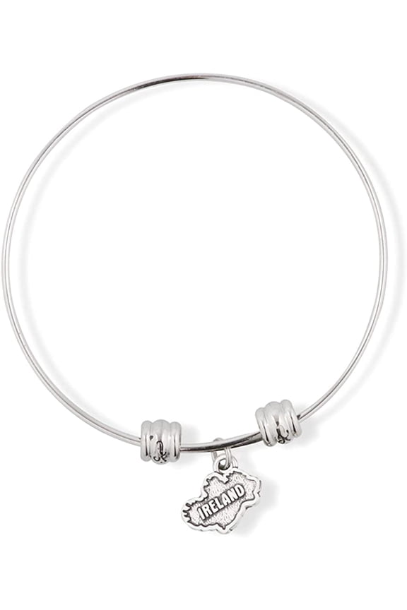 Ireland Country Map Fancy Charm Bangle