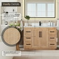 thumbnail image 5 of Floral 48" Wood Vanity in Light Brown Calacatta White Quartz Top no Mirror, 5 of 9