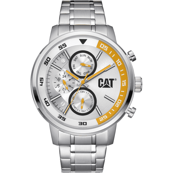 CATERPILLAR Men's Stainless Steel Link Bracelet Wristwatch, Silver