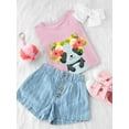 thumbnail image 3 of Cute Panda With Floral Wreath T-Shirt Toddler -Image by Shutterstock,  2 Toddler, 3 of 4