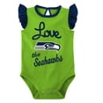 thumbnail image 2 of Girls Newborn & Infant Navy/Neon Green Seattle Seahawks Spread the Love 2-Pack Bodysuit Set, 2 of 5
