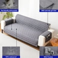 thumbnail image 3 of Waterproof Couch Covers 4 Cushion Couch,Non Slip Oversized Sofa Covers Washable 4 Seater Couch Cover,Furniture Protector with Side Pockets Elastic Straps for Dogs, Pets,Living Room(Dark Gray, 78"), 3 of 11