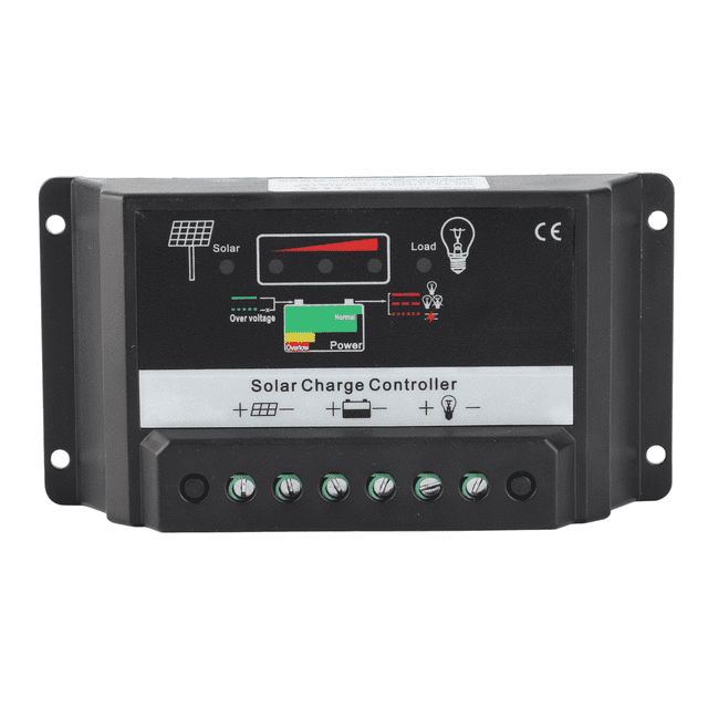 30A 12V/24V Auto-Switch Solar Charge Controller, ABS Material Household Solar Power System Regulator with Overcharge/Short Circuit Protection, Low Voltage Cut-Off & Temperature Compensation Function,