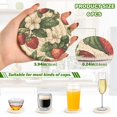 thumbnail image 2 of Yayeee 6 PCS Drink Coasters with Holder Set Woven Absorbent Round Tabletop Hot Pad, Beige Strawberry, 2 of 7