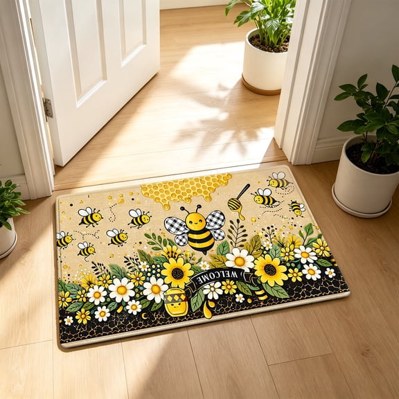 Zynviq Area Rugs 15.7" X 23.6" Flower Throw Rug Polyester Multicolor Washable Rectangular Small Rug for Living Room