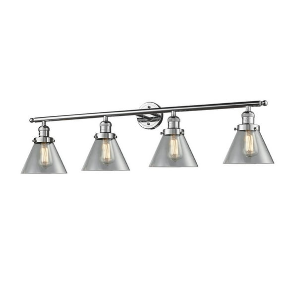 Innovations 215-PC-G42-LED Large Cone 4 Light Bath Vanity Light part of the Franklin Restoration Collection, Polished Chrome