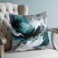 thumbnail image 4 of Pillow Covers 26x26 Set of 2, Abstract Teal Throw Pillow Covers Decorative Couch Cushion Cover, Modern Geometric Grey Green Waves Microfiber Soft Square Pillowcases for Bedroom Living Room Sofa, 4 of 9