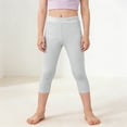 thumbnail image 6 of Favoffer Toddler Girls Elastic Cropped Leggings Solid Color Soft Yoga Casual Capri Pants Sports Outdoor Leisure Wear 3-13Y, 6 of 9