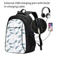 thumbnail image 2 of Disketp Cute Shark Mochila de Viaje Estampada para Laptop con Puerto de Carga USB, Mochila Impermeable para Computadora – Regalo para Hombres y Mujeres, 2 of 7
