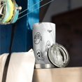 thumbnail image 3 of 20oz Tumblers Minimalist Halloween Ghost Pattern Stainless Steel Vacuum Insulated Double Wall Travel Tumbler Cups Mug with Lid and Straw,Cleaning Brush for Cold & Hot Drinks, 3 of 7