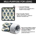 thumbnail image 7 of Blue Floral Pattern Kitchen Oven Mitt and Pot Holder Sets 4 Pcs for Baking, Cooking and Grilling, Heat Resistant Up To 392 °F, 7 of 7