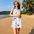 thumbnail image 3 of Balery Butterfly Vestidos de verano para mujer con estampado: vestido holgado sin mangas, vestido playero informal y cómodo para días calurosos., 3 of 7
