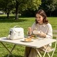 thumbnail image 3 of Insulated Lunch Bag, Large Cooler Tote with Shoulder Strap, Leakproof Thermal Lunch Box for Work, Picnic, Camping, and Travel, 3 of 5