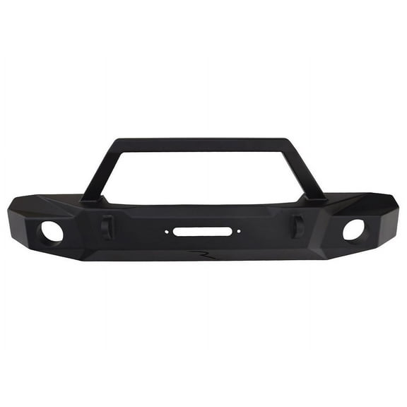 Rampage by RealTruck Front Trail Guard Bumper for Jeep Wrangler JK | Winch Plate, Steel, Black | 99510 | Compatible with 2007 - 2018 Jeep Wrangler JK