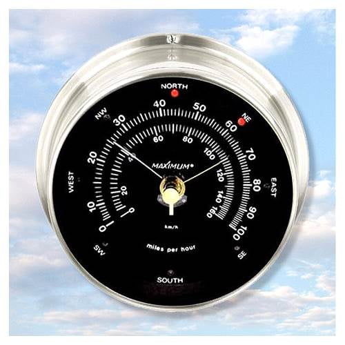 Maestro Anemometer Nickel, Black Dial by Maximum