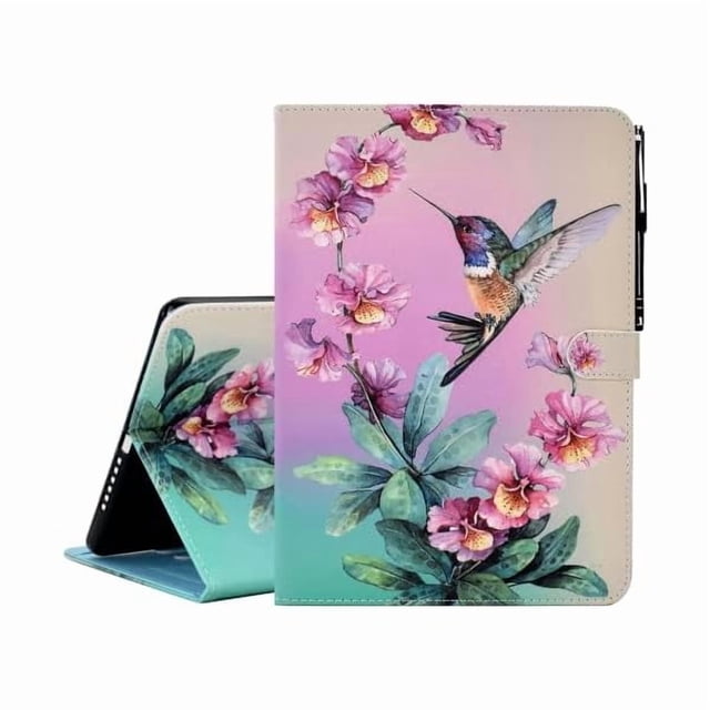 wonim11 KEROM for Galaxy Tab A9 Plus Case 11 Inch 2024 2023 (SM-X210/X216/X218), Samsung Galaxy A9 Plus Tablet Case, PU Leather Stand Cover for Galaxy Tab A9+/A9 Plus, Auto Wake/Sleep - Hummingbird