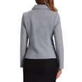 thumbnail image 3 of Abrigo de invierno de mujer Inspire Chic con contraste, cuello de solapa, bolsillo y botón simple, talla XL, gris, 3 of 6