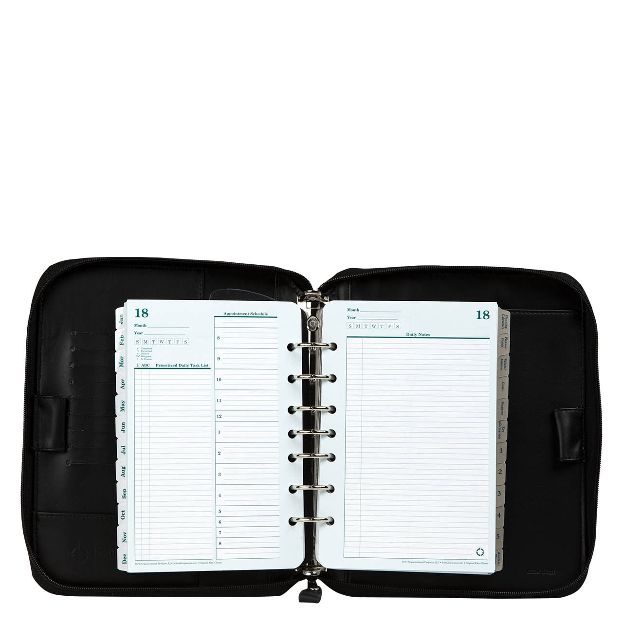 FranklinCovey Planning System Vinyl Zipper Binder (Classic Size, Black)