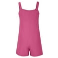 thumbnail image 4 of GILIGEGE Women's Summer Casual Sleeveless Rompers Tie Strap Loose Jumpsuit Shorts Overalls with Pockets Women's Tie Shoulder Overall Shorts Neck Romper Jumpsuit with Pocket Purple Xxl, 4 of 8