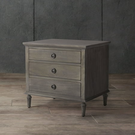 SAFAVIEH Couture Lisabet Contemporary Nightstand with 3 Drawers Light Grey