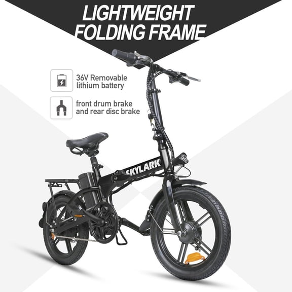 Foldable Electric Bike for Teen and Adult - 500W, 48V 8Ah, 20 Mile Range Ebike, 250LBS Max Loading, UL 2849 Certified